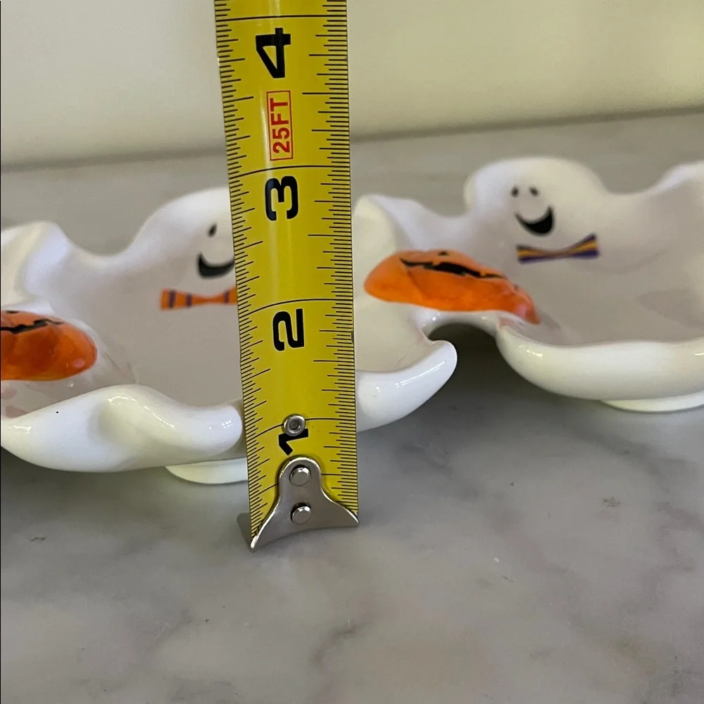 Ceramic Halloween Ghost Platter Dish Set Server